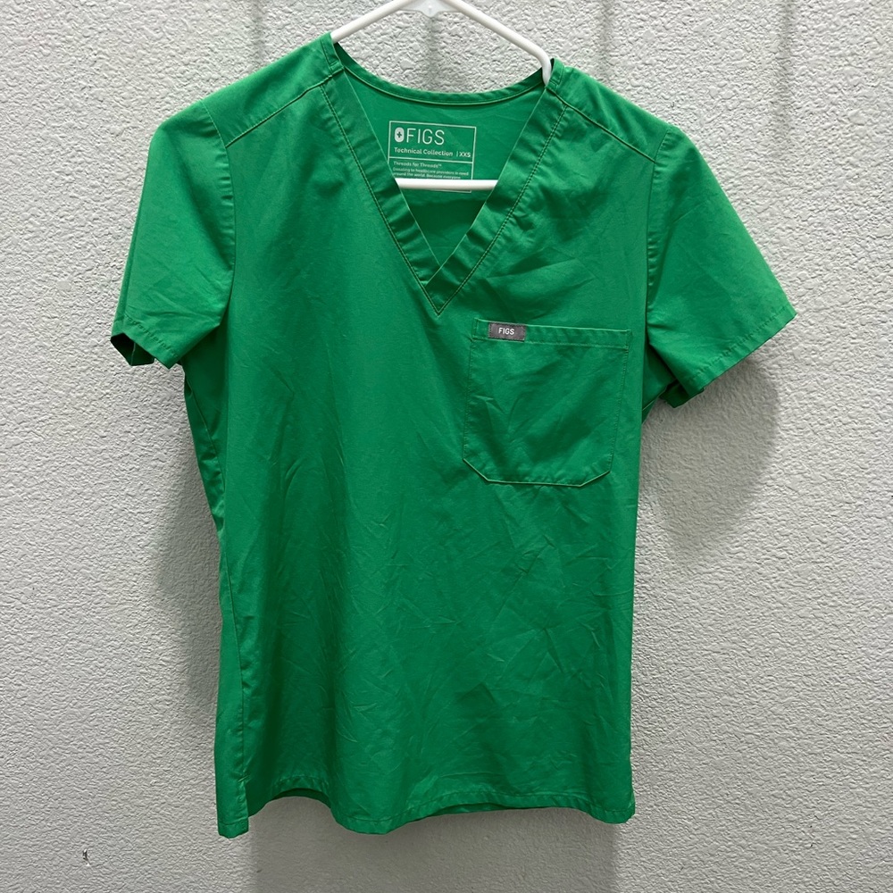Figs Catarina Scrub Top Safety Green FREEx XXS